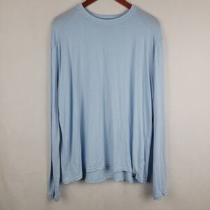 Free Fly Shirt Mens XXL Light Blue Bamboo Lightweight Long Sleeve Crew Neck